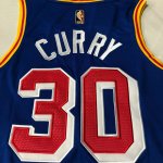 NBA 30 Curry Warriors 75th anniversary authentique Maillot bleu